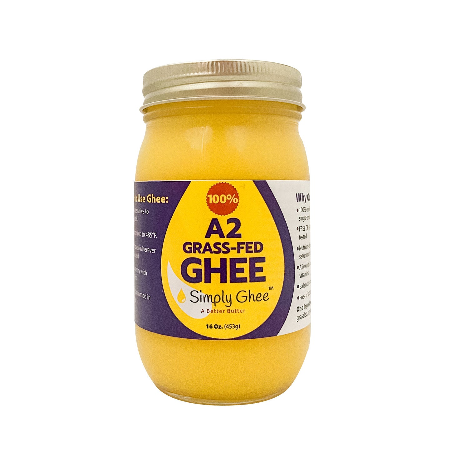 A2 Grassfed Non-GMO Ghee 16oz