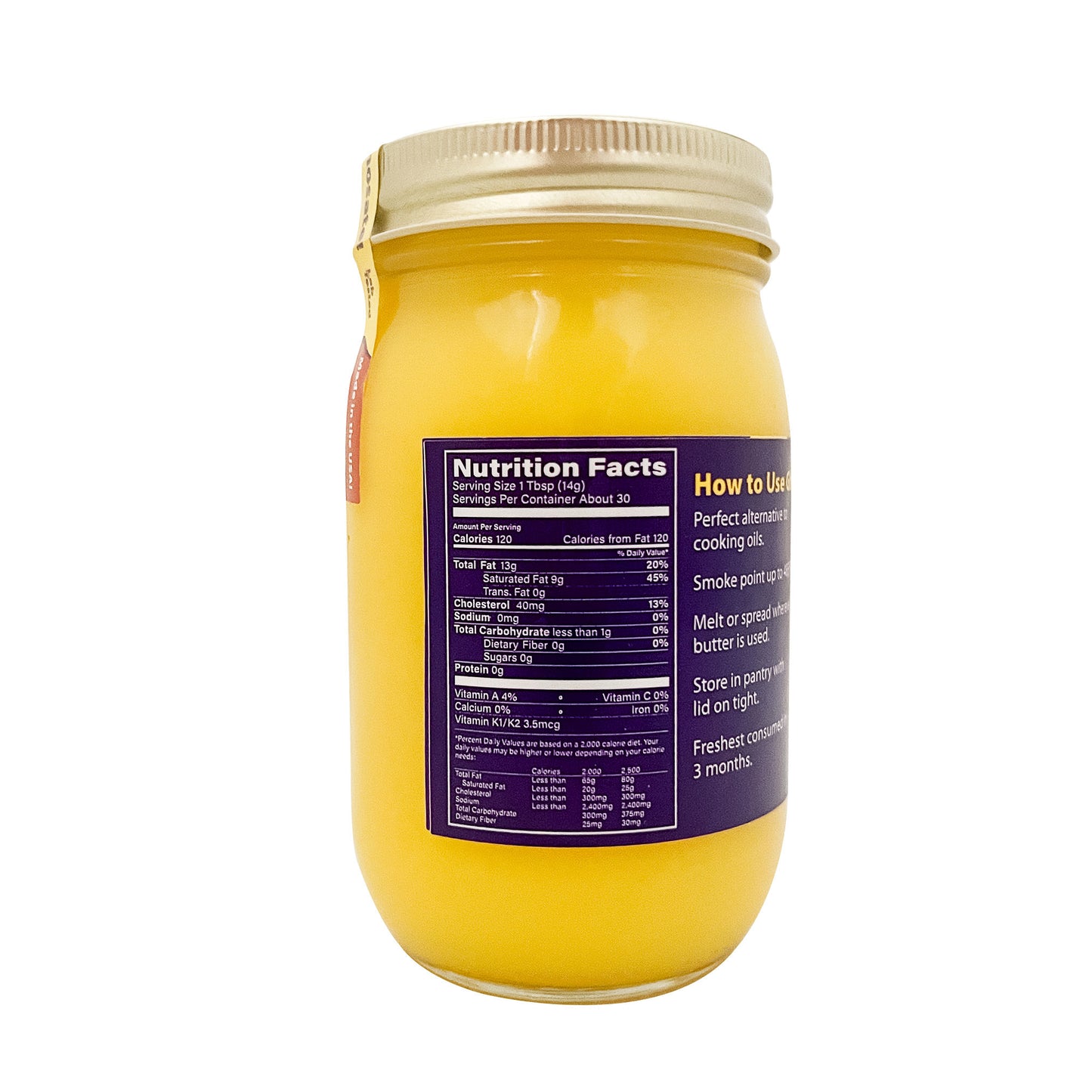 A2 Grassfed Non-GMO Ghee 16oz